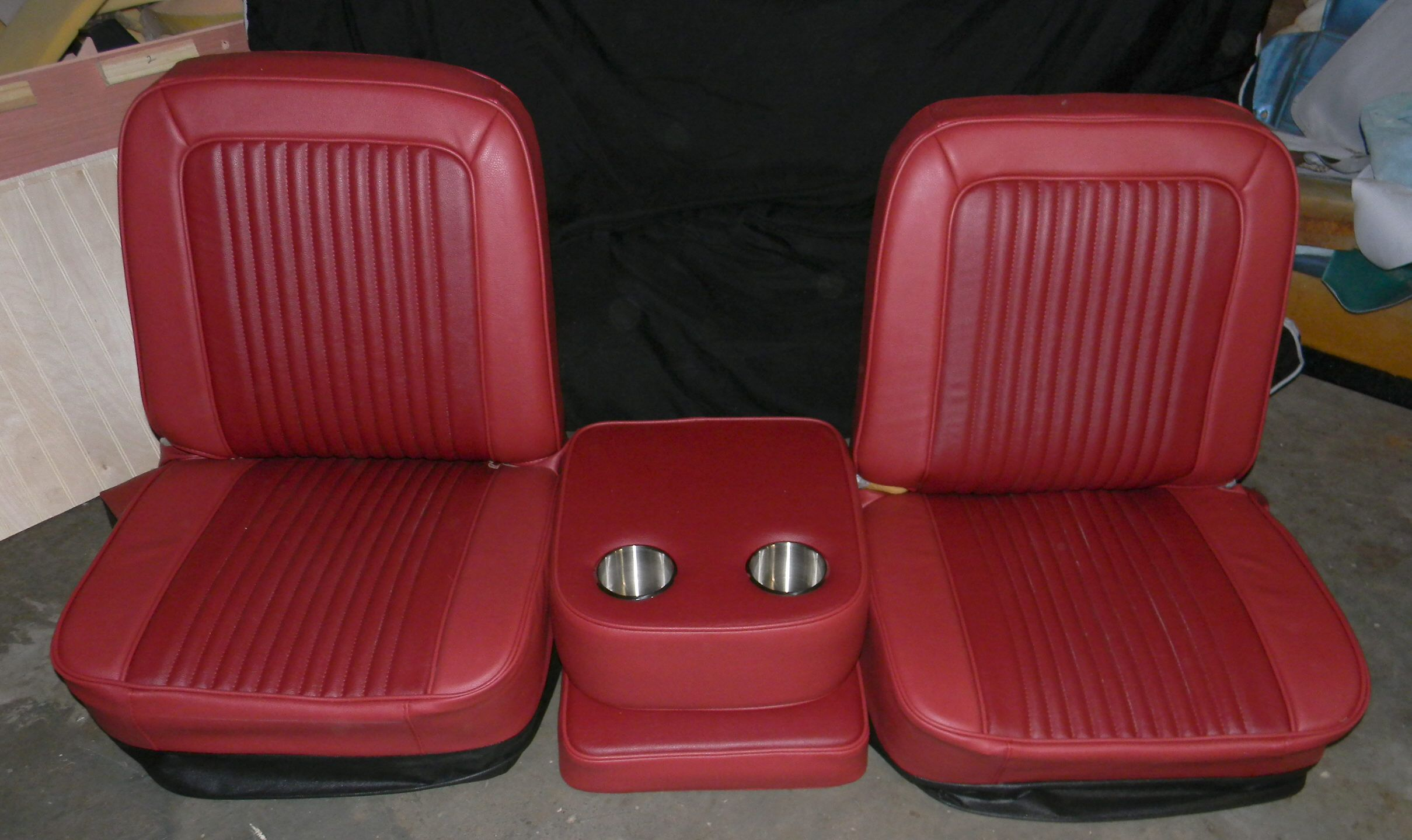 RED LEATHER C10 BUCKET SEATS